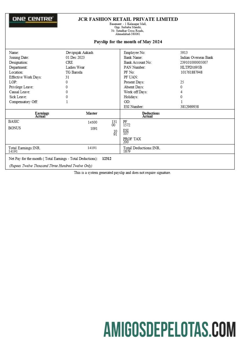 Realista Modelo de recibo de pagamento de varejo de moda JCR em formatos Word e PDF.pdf, 1